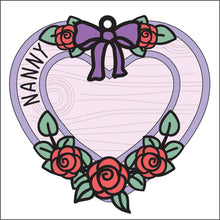 OL2807 - MDF Personalised Hanging Heart - Doodle Roses - Olifantjie - Wooden - MDF - Lasercut - Blank - Craft - Kit - Mixed Media - UK