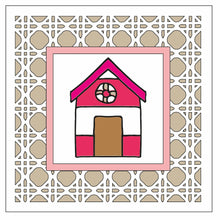 OL1694 - MDF Rattan effect square plaque - Seaside Doodles - Style 10 - Olifantjie - Wooden - MDF - Lasercut - Blank - Craft - Kit - Mixed Media - UK