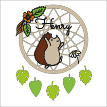 DC086 - MDF Doodle Woodland - Hedgehog Dream Catcher - with Initials, Name or Wording - Olifantjie - Wooden - MDF - Lasercut - Blank - Craft - Kit - Mixed Media - UK