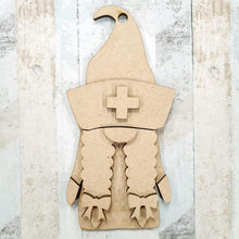 OL800 - MDF Hanging Gnome 12.5cm - Nurse Theme - Olifantjie - Wooden - MDF - Lasercut - Blank - Craft - Kit - Mixed Media - UK