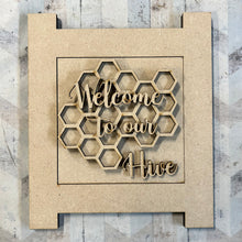 OL3132 - MDF Ladder Insert Tile - Welcome to our hive - Olifantjie - Wooden - MDF - Lasercut - Blank - Craft - Kit - Mixed Media - UK