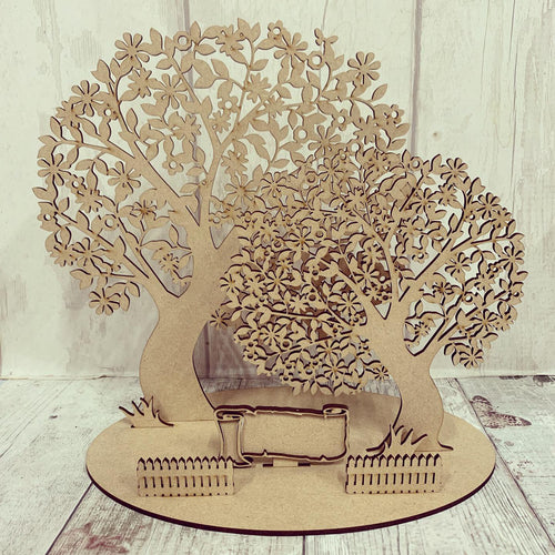 Ol347 - Freestanding Family Tree - Olifantjie - Wooden - MDF - Lasercut - Blank - Craft - Kit - Mixed Media - UK