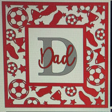 OL886 - MDF Personalised Square Plaque Frame - Football - Olifantjie - Wooden - MDF - Lasercut - Blank - Craft - Kit - Mixed Media - UK