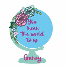 OL1190 - MDF Personalised Globe Decoration, choice of wording  - Pretty Flowers - Olifantjie - Wooden - MDF - Lasercut - Blank - Craft - Kit - Mixed Media - UK