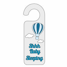 DH005 - Door Hanger - Shhh baby sleeping - hot air balloon - Olifantjie - Wooden - MDF - Lasercut - Blank - Craft - Kit - Mixed Media - UK