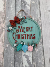 CH409 - MDF Large Merry Christmas Bauble Wreath and Backing - Olifantjie - Wooden - MDF - Lasercut - Blank - Craft - Kit - Mixed Media - UK