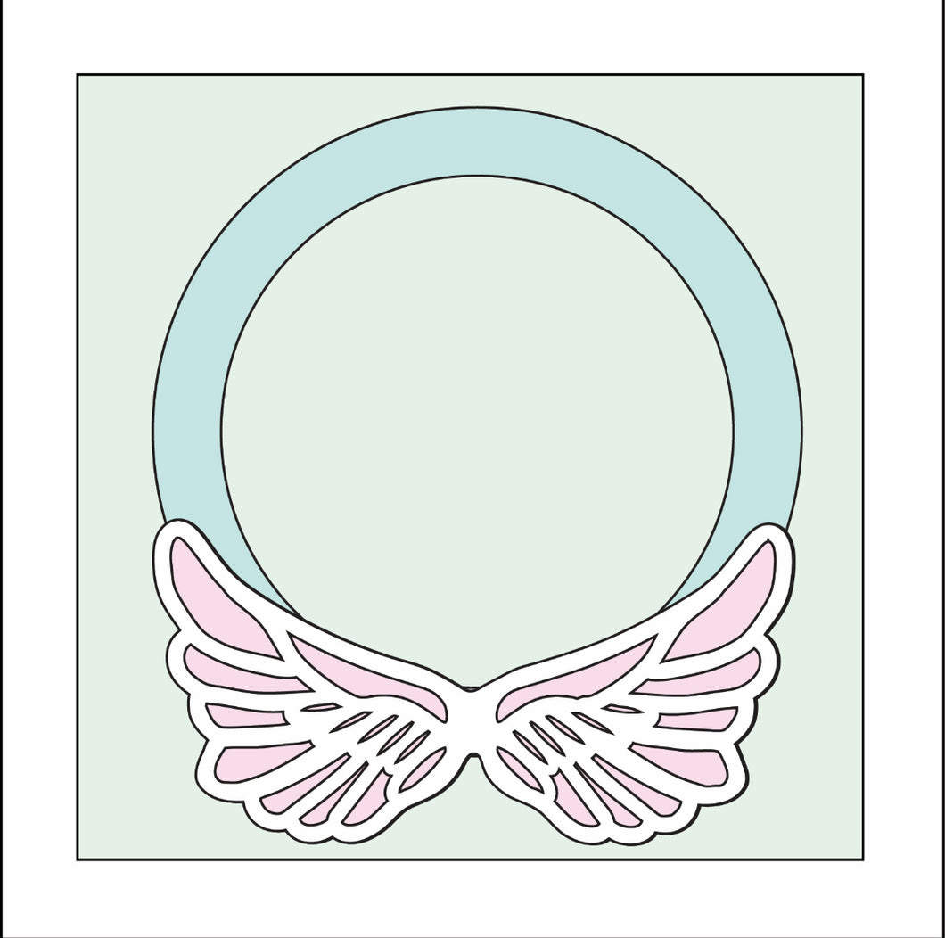 OL3152 - MDF Ladder Insert Tile -  Angel Wing Frame - Olifantjie - Wooden - MDF - Lasercut - Blank - Craft - Kit - Mixed Media - UK