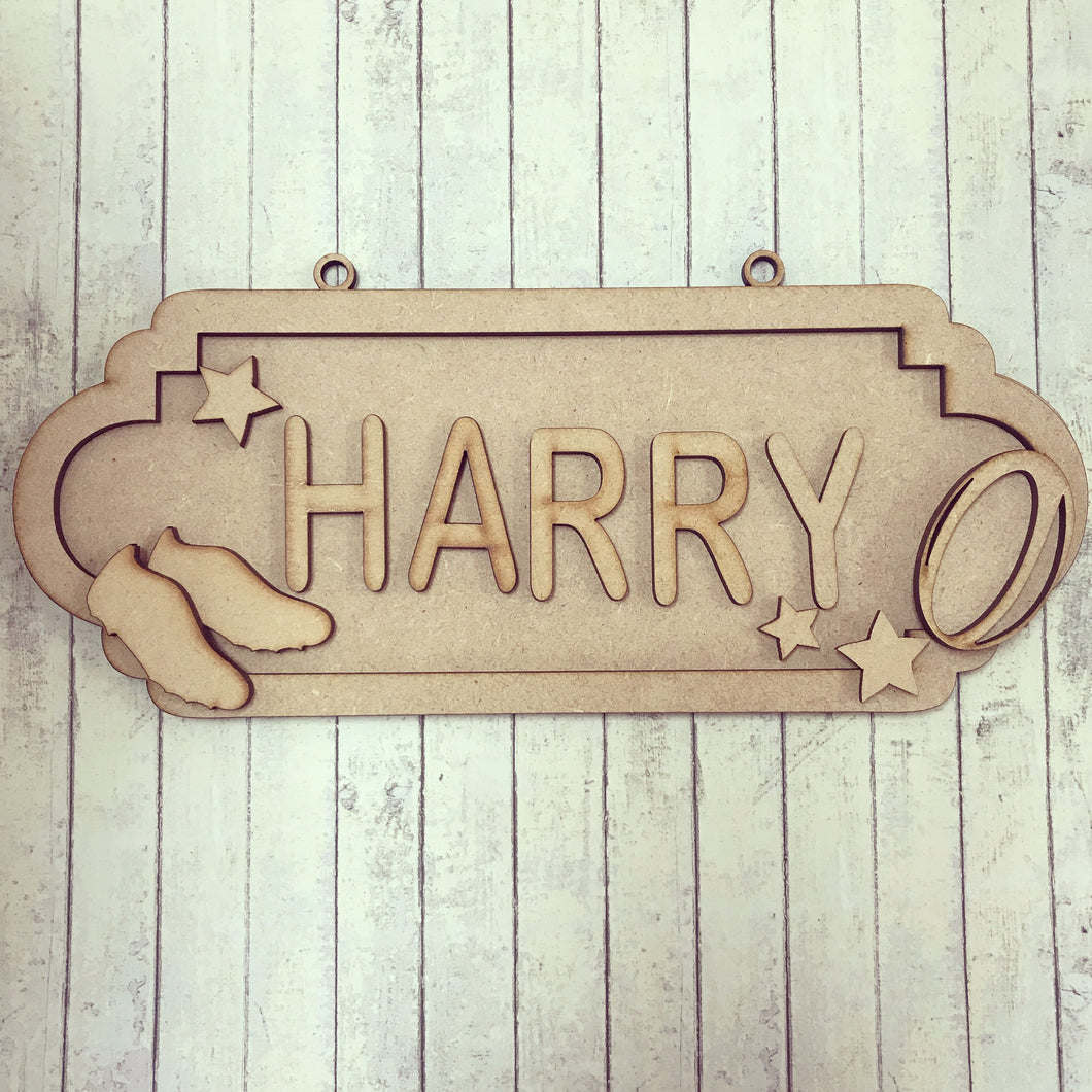 SS085 - MDF Rugby Personalised Street Sign -  Small (6 letters) - Olifantjie - Wooden - MDF - Lasercut - Blank - Craft - Kit - Mixed Media - UK