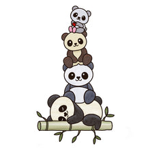 OL2938 - MDF doodle stacked Panda  Animal - Olifantjie - Wooden - MDF - Lasercut - Blank - Craft - Kit - Mixed Media - UK