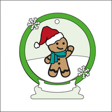OL2514 - MDF Gingerbread 2 Christmas Bauble Snow Globe - Olifantjie - Wooden - MDF - Lasercut - Blank - Craft - Kit - Mixed Media - UK