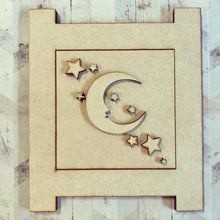 OL3091 - MDF Ladder Insert Tile - Moon Stars - Olifantjie - Wooden - MDF - Lasercut - Blank - Craft - Kit - Mixed Media - UK