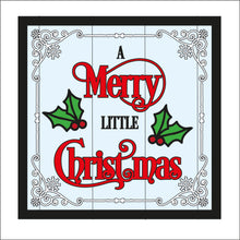 OL2315 - MDF Farmhouse Doodle Christmas  - Square layered Plaque -  Merry Little Christmas - Olifantjie - Wooden - MDF - Lasercut - Blank - Craft - Kit - Mixed Media - UK