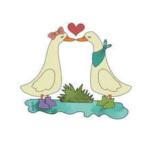 SJ518 -  MDF Sarah Jane Kissing Geese - Olifantjie - Wooden - MDF - Lasercut - Blank - Craft - Kit - Mixed Media - UK