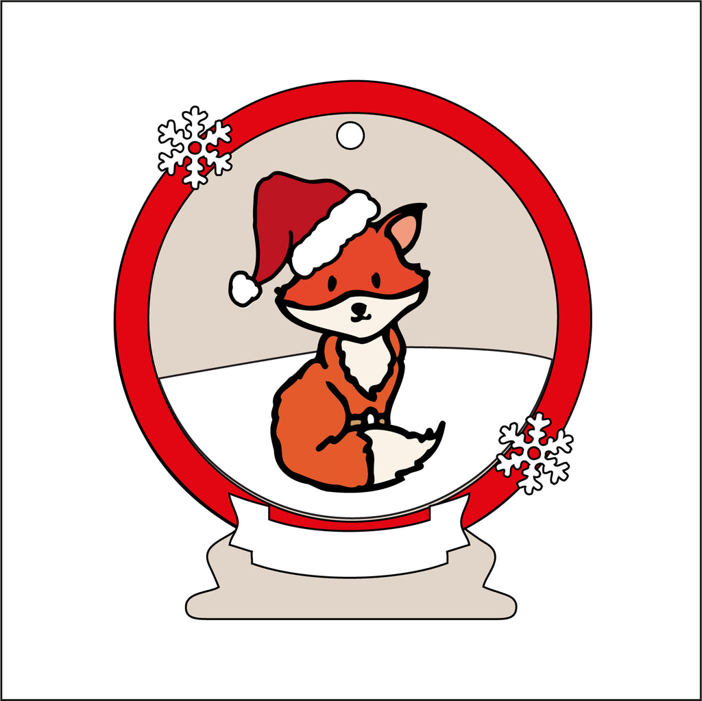 OL2534 - MDF Fox 1 Christmas Bauble Snow Globe – Olifantjie
