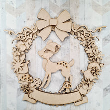 CH418 - MDF Christmas Kitsch Deer Tinsel Bauble Wreath - Olifantjie - Wooden - MDF - Lasercut - Blank - Craft - Kit - Mixed Media - UK