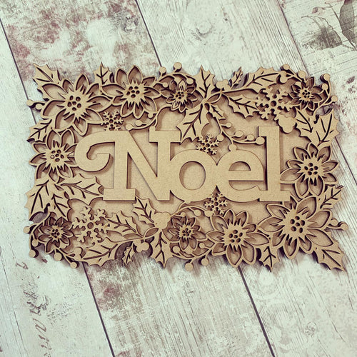 CH209 - MDF Layered Christmas Word Art Plaque - Noel - Olifantjie - Wooden - MDF - Lasercut - Blank - Craft - Kit - Mixed Media - UK