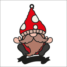 OL2209 - MDF Doodle Woodland Gonk Gnome Hanging - Mushroom / Toadstool - with or without banner - Olifantjie - Wooden - MDF - Lasercut - Blank - Craft - Kit - Mixed Media - UK