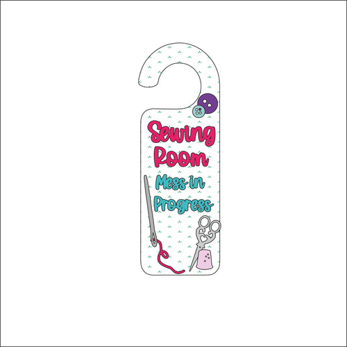 DH014 - Door Hanger - Sewing Room theme - Olifantjie - Wooden - MDF - Lasercut - Blank - Craft - Kit - Mixed Media - UK