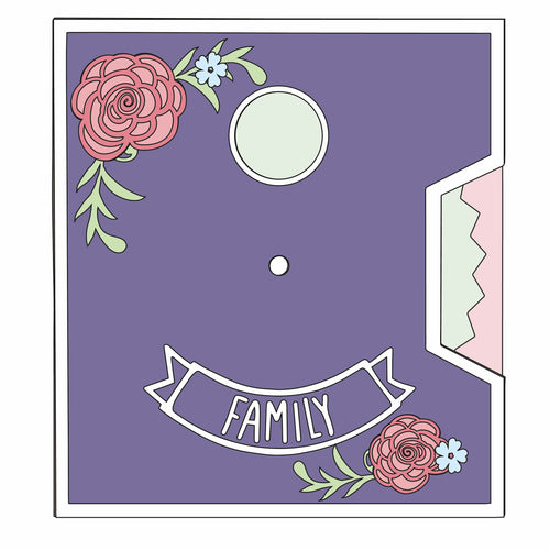 SJ419 - MDF Layered Spinner Plaque - ‘Family’ - Olifantjie - Wooden - MDF - Lasercut - Blank - Craft - Kit - Mixed Media - UK