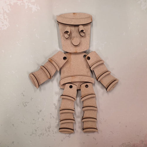 Sale OL391 - MDF Flower Pot Man - style 2 - Olifantjie - Wooden - MDF - Lasercut - Blank - Craft - Kit - Mixed Media - UK