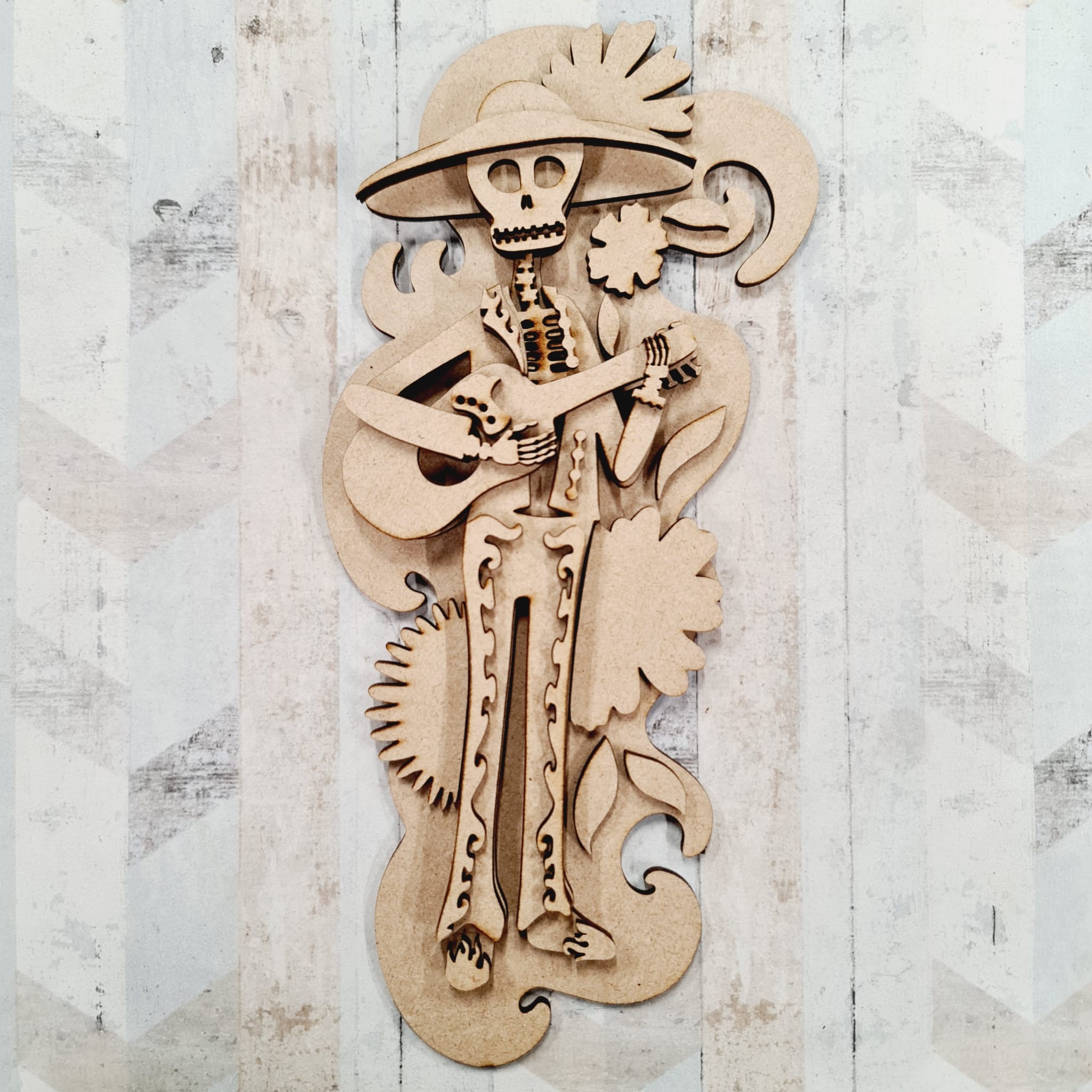 SJ471 - MDF Sarah Jane Skeleton Day of Dead Mexican Man – Olifantjie