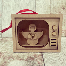 TM006 - MDF Mini TV Bauble Hanging - Angel - Olifantjie - Wooden - MDF - Lasercut - Blank - Craft - Kit - Mixed Media - UK