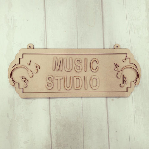SS126 - MDF Headphone Themed Personalised Double Height  Street Sign - Olifantjie - Wooden - MDF - Lasercut - Blank - Craft - Kit - Mixed Media - UK