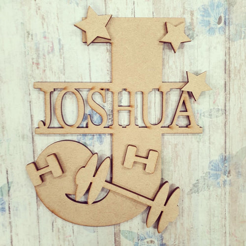 FL028 - Weights / Gym MDF Personalised Split Letter - Olifantjie - Wooden - MDF - Lasercut - Blank - Craft - Kit - Mixed Media - UK