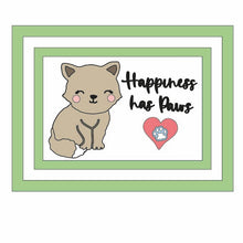 OL1272 - MDF Happiness Has Paws sign - Olifantjie - Wooden - MDF - Lasercut - Blank - Craft - Kit - Mixed Media - UK