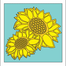 OL3139 - MDF Ladder Insert Tile - Sunflowers - Olifantjie - Wooden - MDF - Lasercut - Blank - Craft - Kit - Mixed Media - UK