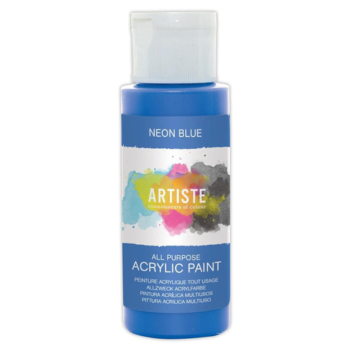 Neon Blue - Artiste Acrylic Paint 2oz - Olifantjie - Wooden - MDF - Lasercut - Blank - Craft - Kit - Mixed Media - UK
