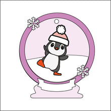 OL2502 - MDF Penguin 4 Christmas Bauble Snow Globe - Olifantjie - Wooden - MDF - Lasercut - Blank - Craft - Kit - Mixed Media - UK