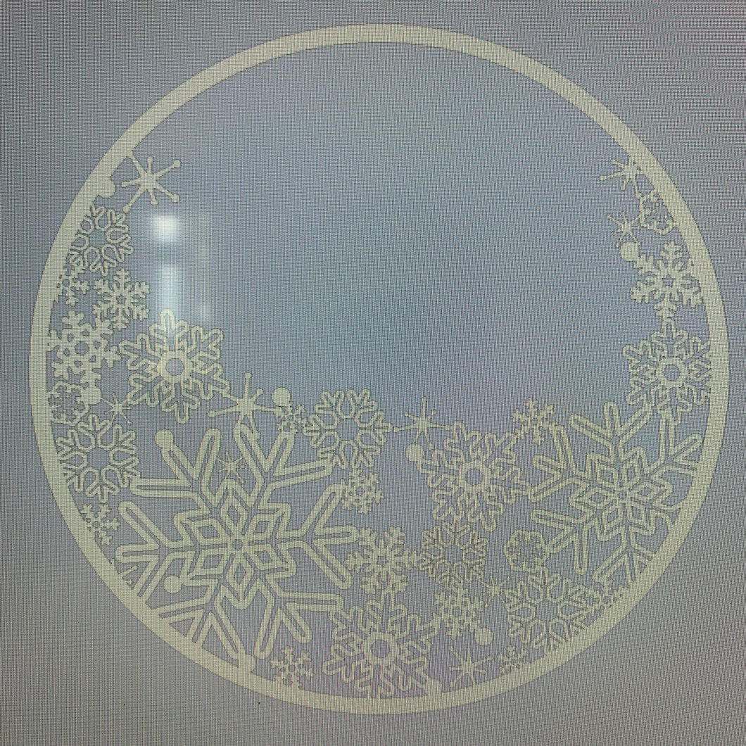 OL1002  - MDF Circle Plaque - Snowflake Theme - Olifantjie - Wooden - MDF - Lasercut - Blank - Craft - Kit - Mixed Media - UK