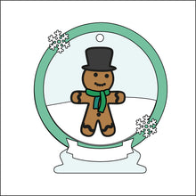 OL2515 - MDF Gingerbread 3 Christmas Bauble Snow Globe - Olifantjie - Wooden - MDF - Lasercut - Blank - Craft - Kit - Mixed Media - UK