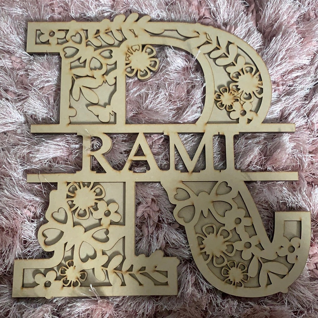 SALE - MDF 35cm R Rami Butterfly - Olifantjie - Wooden - MDF - Lasercut - Blank - Craft - Kit - Mixed Media - UK