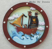 OL464 - MDF Layered Pirate Mouse Ship Plaque - Olifantjie - Wooden - MDF - Lasercut - Blank - Craft - Kit - Mixed Media - UK