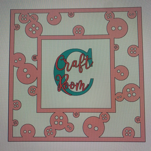 OL905 - MDF Personalised Square Plaque Frame - Button Craft - Olifantjie - Wooden - MDF - Lasercut - Blank - Craft - Kit - Mixed Media - UK