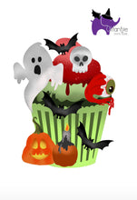 OL965 - MDF Spooky Large Halloween Cupcake Hanging - Olifantjie - Wooden - MDF - Lasercut - Blank - Craft - Kit - Mixed Media - UK