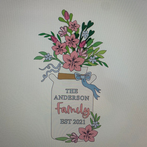 Sale OL766 - MDF Personalised Family Large Floral Milk Churn - Orchid - Olifantjie - Wooden - MDF - Lasercut - Blank - Craft - Kit - Mixed Media - UK
