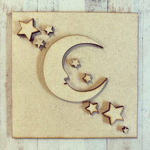 OL3091 - MDF Ladder Insert Tile - Moon Stars - Olifantjie - Wooden - MDF - Lasercut - Blank - Craft - Kit - Mixed Media - UK