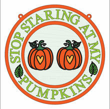 OL3100 - Breast Cancer Awareness- Stop staring at my pumpkins - Olifantjie - Wooden - MDF - Lasercut - Blank - Craft - Kit - Mixed Media - UK