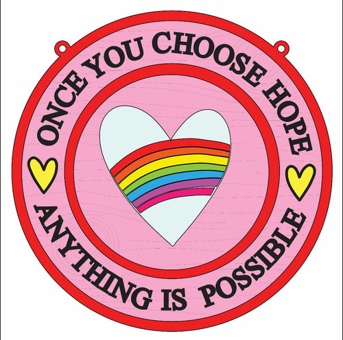 OL3102 - Breast Cancer Awareness - Once you Choose Hope - Olifantjie - Wooden - MDF - Lasercut - Blank - Craft - Kit - Mixed Media - UK