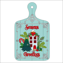 OL2558 - MDF Farmhouse Christmas - Chopping Board  -  Tall House  - wording options - Olifantjie - Wooden - MDF - Lasercut - Blank - Craft - Kit - Mixed Media - UK