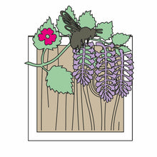 OL867 - MDF Square wreath with backing   -  Wisteria - Olifantjie - Wooden - MDF - Lasercut - Blank - Craft - Kit - Mixed Media - UK
