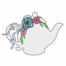OL857 - MDF Mini Teapot -Floral - Olifantjie - Wooden - MDF - Lasercut - Blank - Craft - Kit - Mixed Media - UK