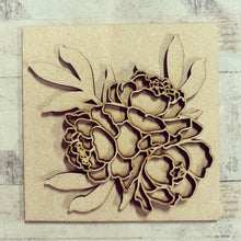 OL3149 - MDF Ladder Insert Tile - Peonies - Olifantjie - Wooden - MDF - Lasercut - Blank - Craft - Kit - Mixed Media - UK
