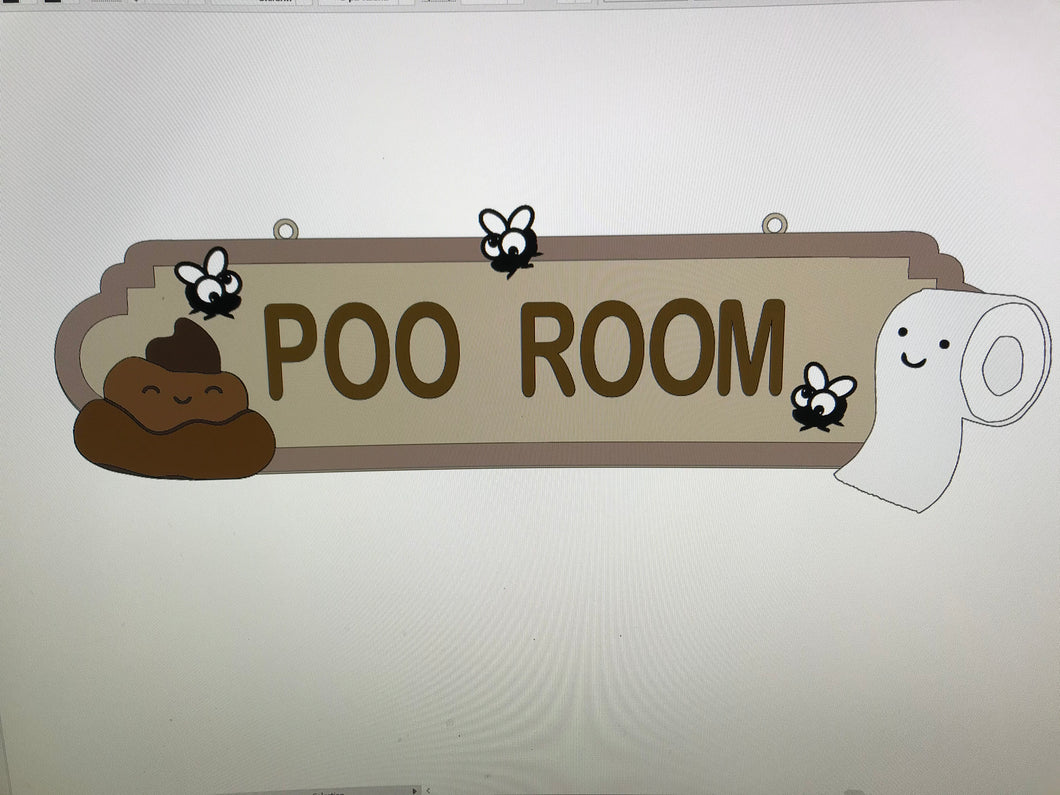 SS139 - MDF Poo Toilet Theme Personalised Street Sign - Large (12 letters) - Olifantjie - Wooden - MDF - Lasercut - Blank - Craft - Kit - Mixed Media - UK