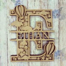 SL005 - Hot Air Balloon Split Layered Personalised Letter (correct pic to follow) - Olifantjie - Wooden - MDF - Lasercut - Blank - Craft - Kit - Mixed Media - UK