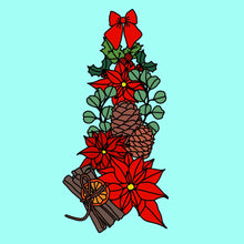 OL3114 - MDF doodle stacked Poinsettia Theme - Olifantjie - Wooden - MDF - Lasercut - Blank - Craft - Kit - Mixed Media - UK