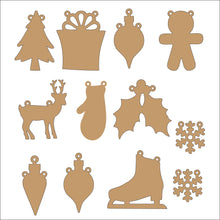 OL2857 - MDF set 12 shapes - Winter Theme - Olifantjie - Wooden - MDF - Lasercut - Blank - Craft - Kit - Mixed Media - UK